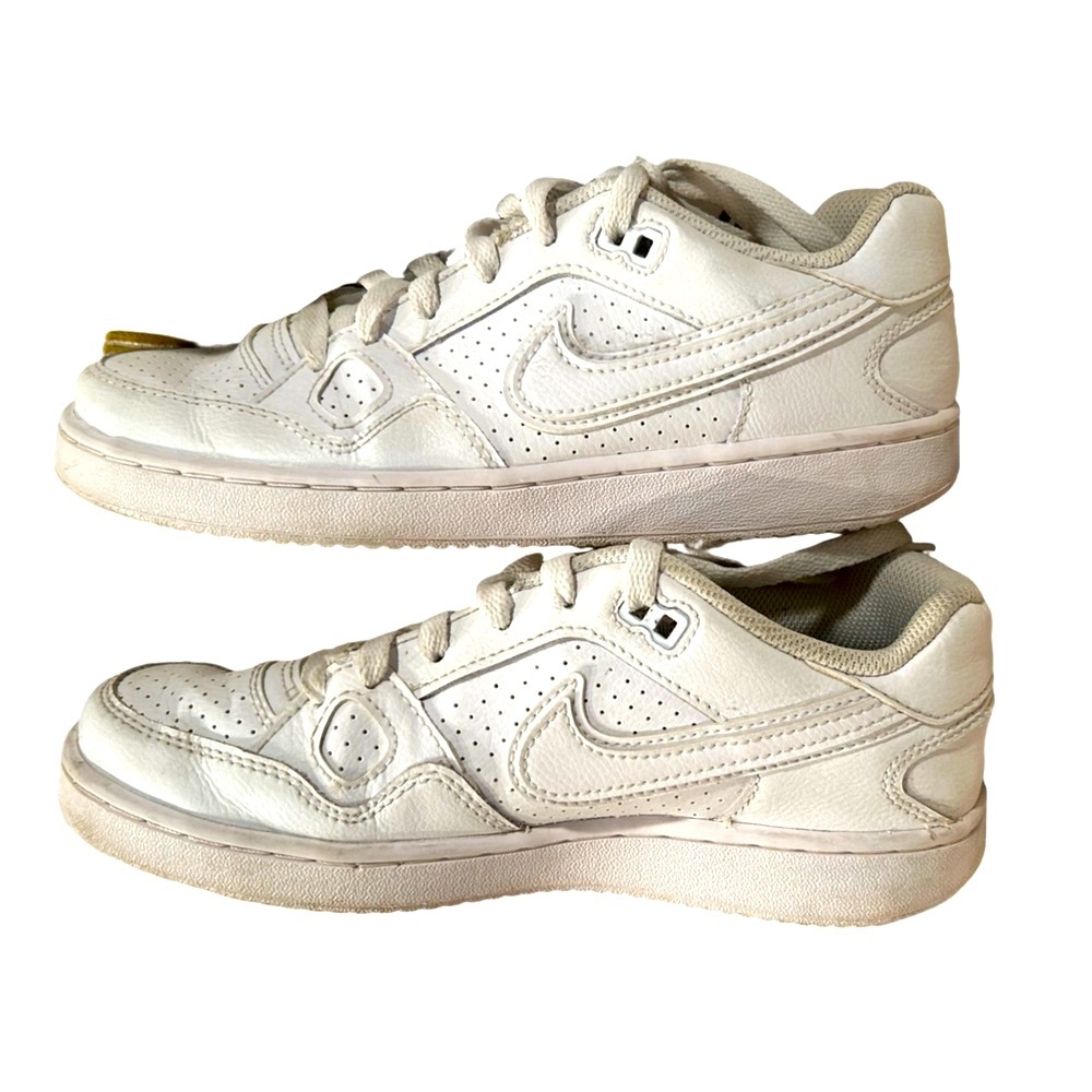Nike Son of Force Triple White Leather Sneakers - Size 6Y/US Women’s 8